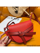 Loewe Mini Gate dual bag in Grain Calfskin Red 2021 TOP