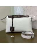 Fendi Leather Boston By The Way Regular Bag with FF Motif White 2019