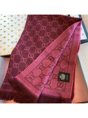 Gucci Wool GG Scarf 45x180cm Burgundy 2019