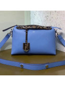 Fendi Leather Boston By The Way Regular Bag with FF Motif Blue 2019