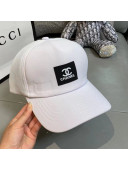 Chanel Canvas Baseball Hat White 2021 07