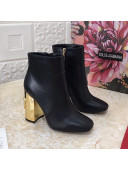 Dolce & Gabbana DG Calfskin Heel 10.5cm Ankle Boots Black 2021