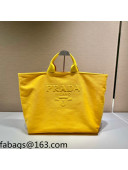 Prada Drill Fabric Tote Bag 2VG081 Sunny Yellow 2021