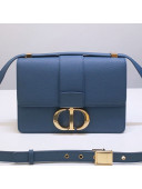 Dior 30 Montaigne CD Flap Bag in Grained Calfskin Blue 2019