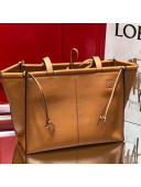 Loewe Cushion Tote Bag in Grained Calfskin Caramel Brown 2019