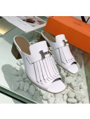 Hermes Alma Sandal With Fringe White 2020