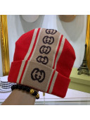 Gucci Cashmere GG Web Hat Red 2020