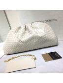 Bottega Veneta The Large Pouch Clutch in Woven Lambskin White 2020