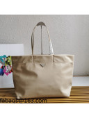 Prada Re-Nylon and Saffiano Leather Tote Bag 1BG107 Desert Beige 2021