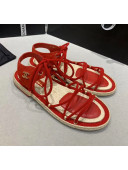 Chanel Suede Kidskin Sandals G36176 Red 2020