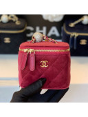 Chanel Velvet Small Classic Box with Chain and Crystal Ball AP1447 Red 2020