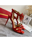 Christian Louboutin Patent Leather Strap Sandals 10cm Orange 2021