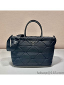 Prada Medium Padded Nylon Tote Bag 1BG435 Black 2022