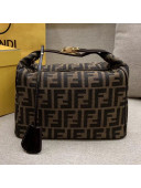 Fendi Leather/FF Pattern Canvas Vintage Hobo Bag 