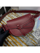 Loewe Mini Gate Belt Bag in Natural Calfskin Burgundy 2021 Top