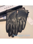 Gucci Double G Lambskin and Cashmere Gloves Black 2020