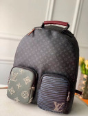 Louis Vuitton Men's Monogram Flower and Stripes Backpack M56851 Monogram Eclipse Canvas 2020