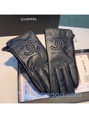 Chanel CC Lambskin and Cashmere Gloves 09 Black 2020