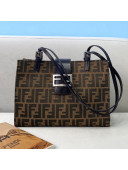 Fendi Vintage Horizontal FF Canvas Small Tote Bag Brown 2021