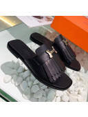 Hermes Calfskin Auteuil Sandal Black 2020