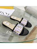 Fendi FF Transparent Flat Slide Sandals Purple 2021