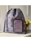 Louis Vuitton Men's 2054 Drawstring Backpack Bag M44940 Grey/Black/Rainbow 2020