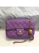 Chanel Lambskin & Gold-Tone Metal Flap Bag AS1787 Purple 2020 TOP