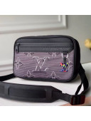 Louis Vuitton Men's 2054 Expandable Messenger Shoulder Bag M55698 Grey/Black/Rainbow 2020