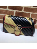 Gucci GG Diagonal Marmont Small Shoulder Bag 443497 Beige/Black 2019