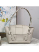 Bottega Veneta Arco Small Bag in Smooth Maxi Woven Calfskin White 2019