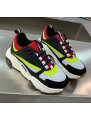 Dior B22 Sneaker in Calfskin And Technical Mesh Black/Red/Green 2020