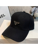 Prada Canvas Logo Baseball Hat Black 2021