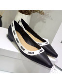 Dior J'Adior Flat Pump in Lambskin and Embroidered Ribbon 2019