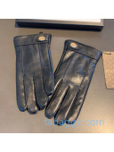 Gucci Men's GG Performated Lambskin and Cashmere Gloves 20 Black 2020