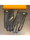 Louis Vuitton LV Lambskin and Cashmere Gloves 21 Black 2020