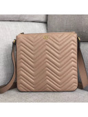 Gucci GG Marmont Matelassé Chevron Leather Messenger Bag 523369 Nude 2018