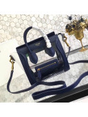 Celine Nano Luggage Bag in Calfskin & PVC Navy Blue 2018