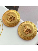 Versace Medusa Round Stud Earrings Gold 2019