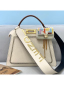 Fendi Peekaboo ISeeU Medium Bag in Embroidered White Canvas 2021