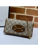 Gucci Horsebit 1955 GG Canvas Wallet with Chain WOC ‎621892 Brown 2020