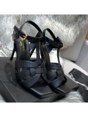 Saint Laurent Calfskin High-Heel Sandals 10cm Black 2021 15