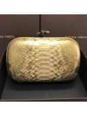 Bottega Veneta Knot Clutch in Pythonskin Calfskin Gold 2021 11