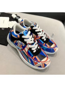 Chanel Multicolor Print Fabric & Calfskin Sneaker Blue 2020