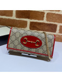 Gucci Horsebit 1955 GG Canvas Wallet with Chain WOC ‎621888 Red 2020