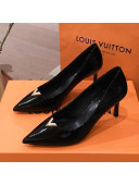 Louis Vuitton Heartbreaker Patent Leather V Metal Pump Black 2019