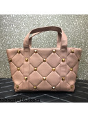 Valentino Roman Stud The Tote in Calfskin Nappa Pink 2021 1166