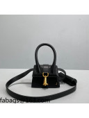 Jacquemus Le Chiquito Montagne Leather Mini Bag Black 2021