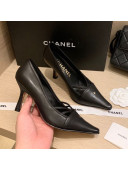 Chanel Vintage Calfskin Strap Pumps 7cm Black 2021