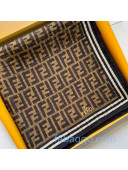 Fendi Roma Silk Twill FF Print Square Scarf 90x90cm Brown 2020