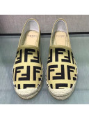 Fendi FF Canvas Espadrilles Light Yellow 2019